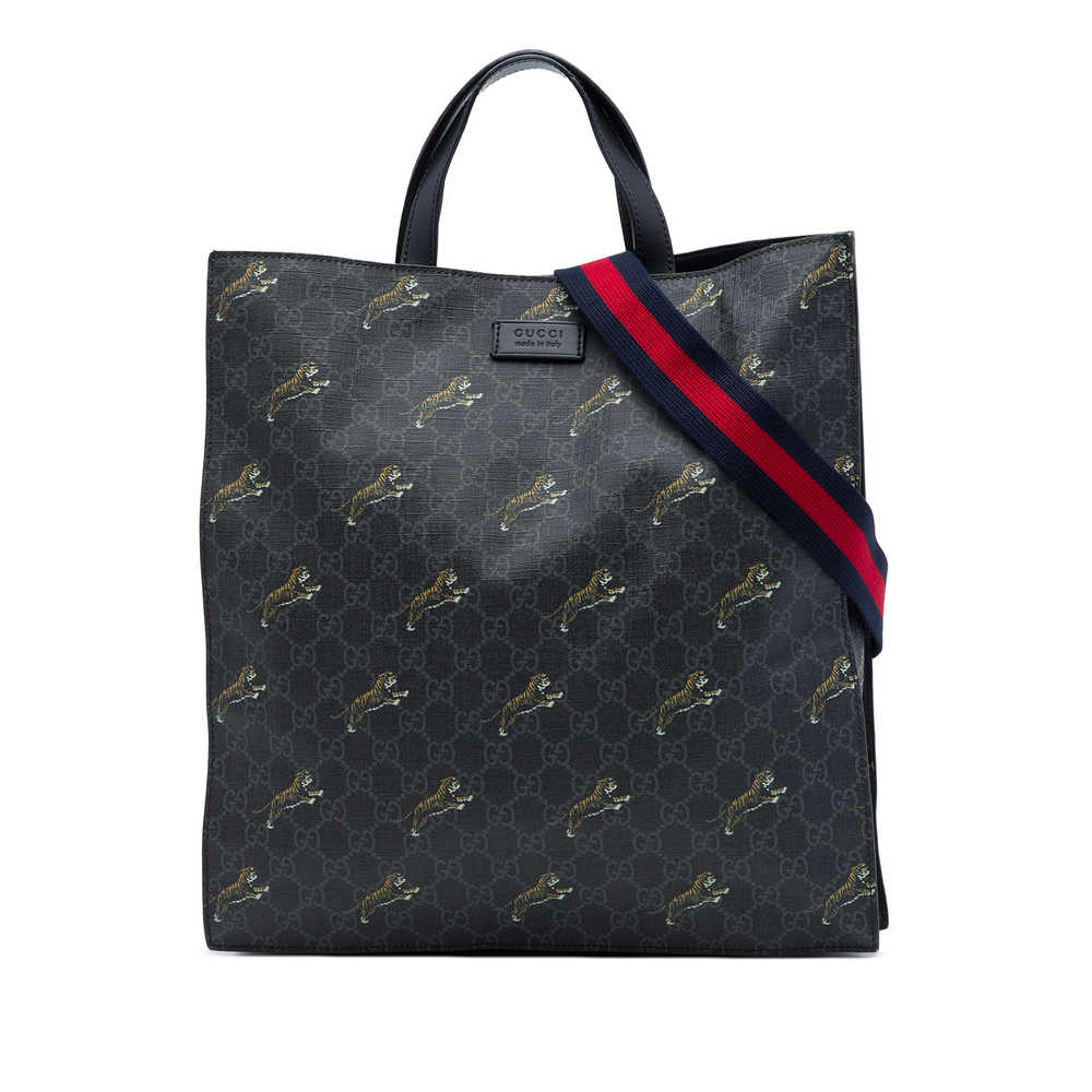 Pre-Loved Gucci GG Supreme Web Tiger Convertible Soft Tote